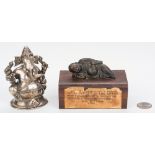 Ancient Chinese Bronze Figure; Tibetan Silver Elephant/Buddha Figure