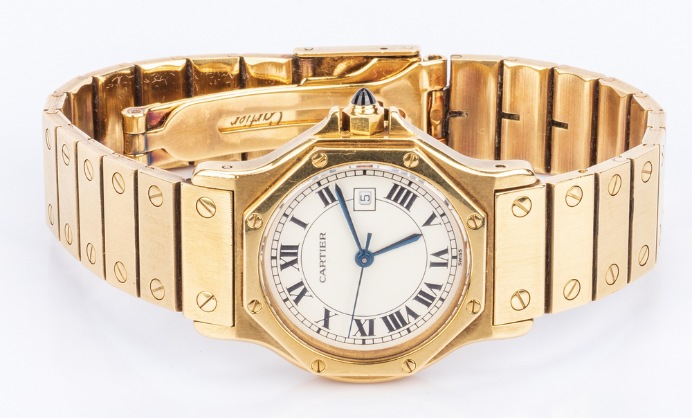 Unisex 18K Cartier Santos Octagon Watch - Image 7 of 11