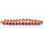 18K Garnet Bracelet, marked Cartier