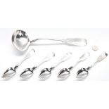 KY Coin Silver Ladle and Spoons, A. Conery