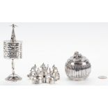 3 pc. Chinese and Russian Silver inc. Spice Tower