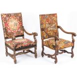 2 Baroque Continental Needlepoint Chairs