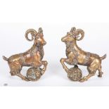 Chinese Bronze Ram figures, pair, Ming style