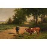 Robert Atkinson Fox, O/C, Cows on Country Road