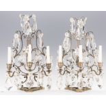 Pair Gilt Bronze Crystal Girandoles