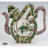 Chinese Famille Verte Puzzle Teapot