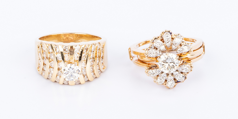 Two 14K Diamond Wedding Rings - Image 2 of 17