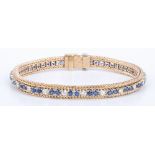 14K Sapphire & Diamond Line Bracelet