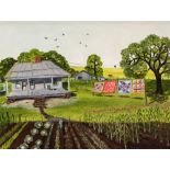 Helen LaFrance, O/C, Summer Farm Scene