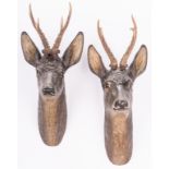 Pr. Black Forest Carved Deer Heads