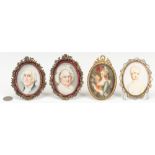 4 miniature portaits inc. The Washingtons and Marie Antoinette