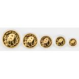 1986 Chinese 5-Coin Gold Panda Proof Set