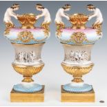 Pair Neoclassical Figural Urns