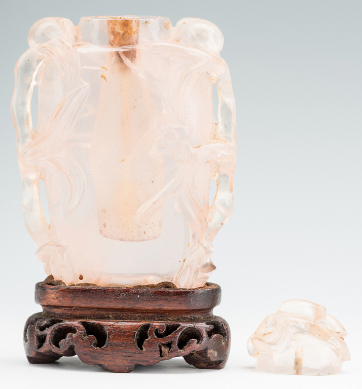 2 Carved Chinese Quartz Items, Urn & Bottle - Image 5 of 15