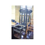 A pair of Charles Rennie Mackintosh style high back ebonised chairs (2)