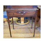 A 19th century mahogany side table, 68 cm wide, a mahogany breakfront cupboard,