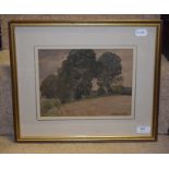 Will Waddington, trees in a landscape, watercolour, signed and dated 1922, 19 x 26 cm,