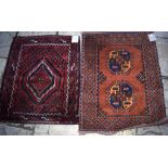 An Eastern rug, decorated a central medallion on a orange ground, within a multi border,