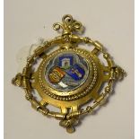 A silver gilt and enamel Mayoral badge,