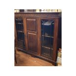 A mahogany glazed bookcase, 152 cm wide,