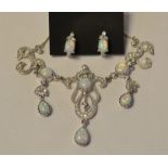 A silver and Gilson opal necklace,