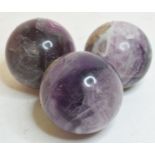 Three Blue John type balls,