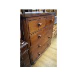 A mahogany chest, of five drawers, 107 cm wide,