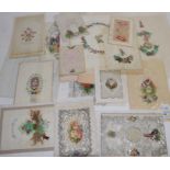 A collection of late 19th/early 20th century Valentine and other cards (box) Condition