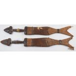 Two African fish tail Tebu daggers,
