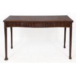A late 18th century style serpentine front mahogany serving table,