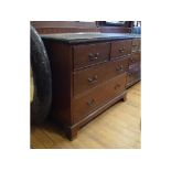 A mahogany chest, of five drawers, on bracket feet, 99 cm wide,