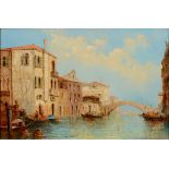 William Meadows, a view along The Grand Canal, oil on canvas, signed, 39 x 60 cm,