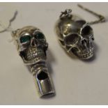 A novelty silver box, in the form of a skull,
