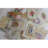 A collection of late 19th/early 20th century Christmas and New Year greetings cards (box)