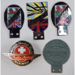 Five Austin Healey related badge bar badges, comprising Healey Drivers Club,