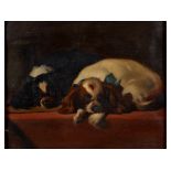 After Sir Edwin Henry Landseer, King Charles' spaniels (The Cavalier's Pets), oil on canvas,