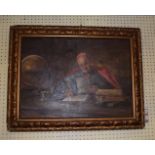 Continental school, a cardinal attending to his papers, oil on canvas,