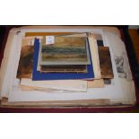 A folio of 19th century and later oil paintings, watercolours,