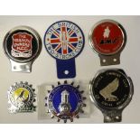 Six motorcycle related badge bar badges, comprising The British Two-Stroke Club,