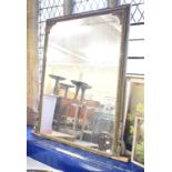 A painted gesso overmantel mirror, damaged,