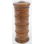 A treen spice tower, 20 cm high