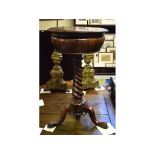 A Victorian rosewood teapoy, lacks inter