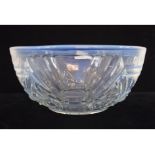 An Art Deco Jobling opalescent glass bowl, decorated stylised flowers,