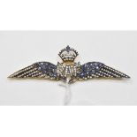 An RAF style sweetheart brooch, set sapp