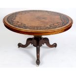 A Victorian centre table, the top quarte