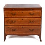 A George III mahogany chest, crossbanded