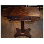 A Victorian mahogany chess table, having