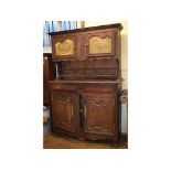 A 19th century French oak dresser, the b