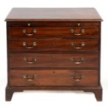 A George III mahogany chest, having a br