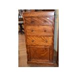 A Victorian pedestal secretaire chest, t